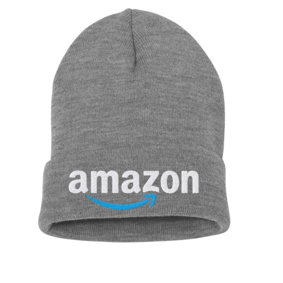 Heather Gray Grey Prime Amazon  Logo uniform Logo beanie Winter Headwear Knit - Picture 1 of 1